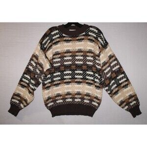 Vintage The Men's Store at Sears Multicolor Acrylic Crew Neck Dad Sweater Size M